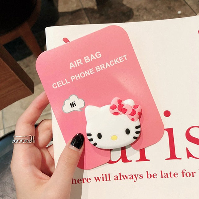 Socket Phone Holder Airbag Expanding Stand 3D Cartoon Animal Universal Mobile Phone Stretch Bracket Finger Holder For iPhone