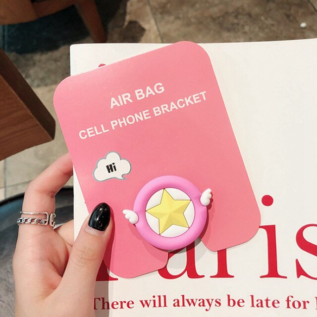 Socket Phone Holder Airbag Expanding Stand 3D Cartoon Animal Universal Mobile Phone Stretch Bracket Finger Holder For iPhone