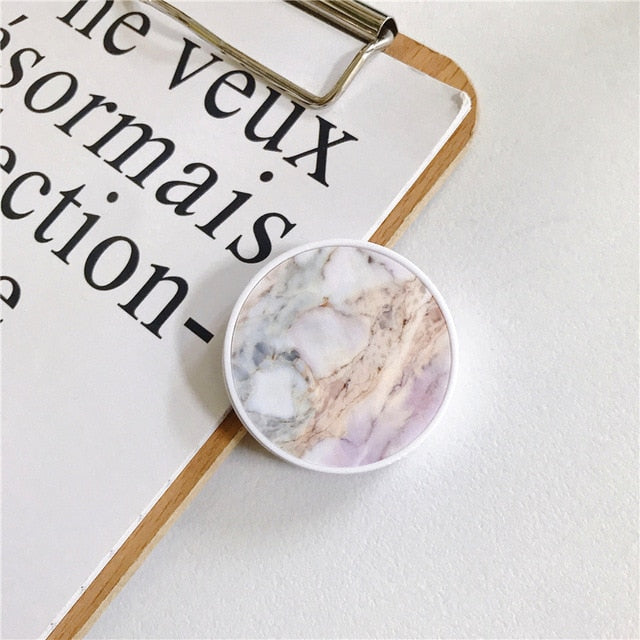 Glossy Popular Marble Expanding Phone Stand Grip Finger Rring Support Anti-Fall Round Foldable Mobile Phone Holder for iPhone 11