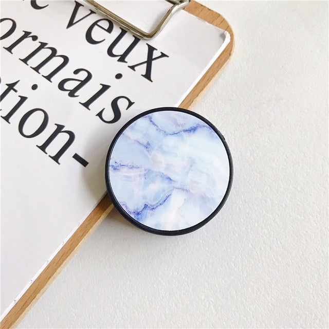 Glossy Popular Marble Expanding Phone Stand Grip Finger Rring Support Anti-Fall Round Foldable Mobile Phone Holder for iPhone 11