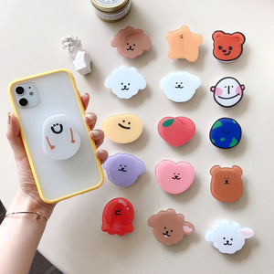 Dropping glue fold finger grip ring mobile phone holder for iphones samsung xiaomi redmi cute Cartoon holder stand bracket