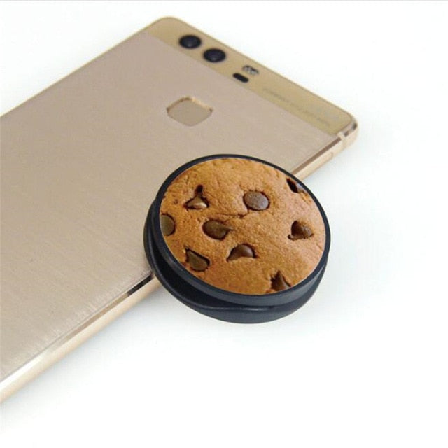 Foods Cookies Expanding Phone Mount Grip Pock Socket Fold Finger Grip Mobile Phone Holder for Iphone Smartphones Stand Bracket