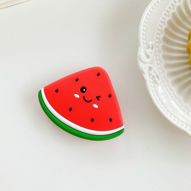 Universal Cartoon Fruit Airbag Phone Bracket For iPhone Samsung Huawei Cute Animal Finger Holder Mobile Phone Expanding Stand