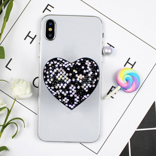 Heart Glitter Popular Socket Likee Foldable Finger Ring Grip Phone Holder Stand for Iphone Samsung Girls Uchwyt Na Palce Holders