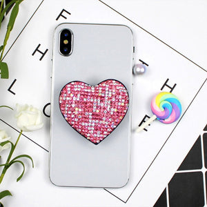 Heart Glitter Popular Socket Likee Foldable Finger Ring Grip Phone Holder Stand for Iphone Samsung Girls Uchwyt Na Palce Holders