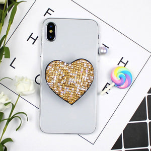 Heart Glitter Popular Socket Likee Foldable Finger Ring Grip Phone Holder Stand for Iphone Samsung Girls Uchwyt Na Palce Holders