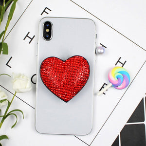 Heart Glitter Popular Socket Likee Foldable Finger Ring Grip Phone Holder Stand for Iphone Samsung Girls Uchwyt Na Palce Holders