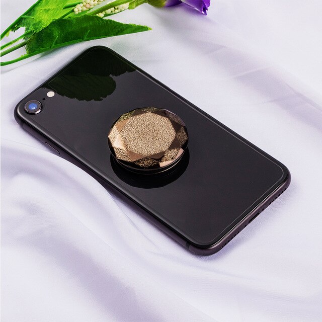 Plating Diamond Pocketsocket Finger Grip Phone Holder Stand for IPhone X 7 XS Samsung Pocket Socket Air Bag Cell Bracket Support