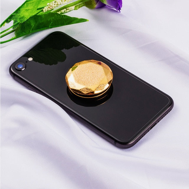 Plating Diamond Pocketsocket Finger Grip Phone Holder Stand for IPhone X 7 XS Samsung Pocket Socket Air Bag Cell Bracket Support